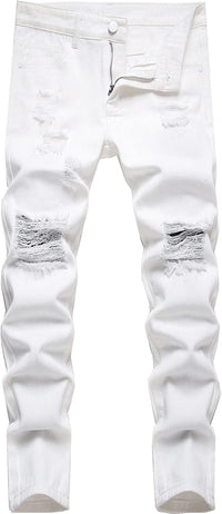 FREDD MARSHALL Boy's Skinny Fit Ripped Destroyed Distressed Fashion Kids Denim Jeans Pants