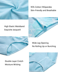 HAVVIS Women's Briefs Underwear Cotton High Waist Tummy Control Panties Rose Jacquard Ladies Panty Multipack