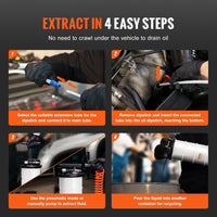 VEVOR 6.5L Pneumatic/Manual Oil Extractor Pump, Fluid Extractor Pump for Automotive Fluids Vacuum Evacuation, Oil Change & Fluid Change Tool with Dipstick and Suction Hose