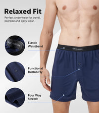 DAVID ARCHY Mens Boxer Shorts Underwear Quick Dry Breathable Mens Boxers Moisture Wicking Boxers for Men 3 or 5 Pack