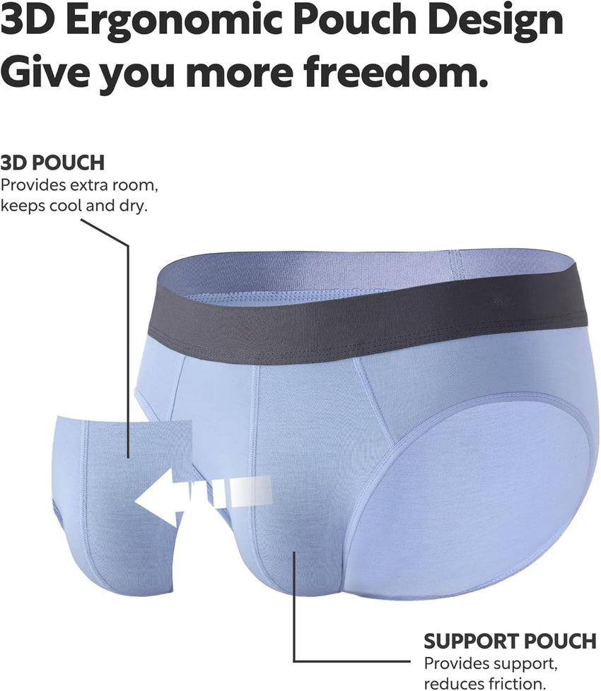 DAVID ARCHY Men's Underwear Briefs Rayon Made from Bamboo Wicking-Moisture Support Pouch Soft Underwear for Men 4 or 7 Pack