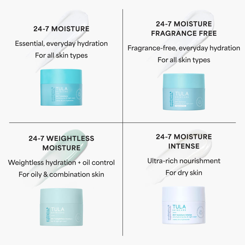 TULA Skin Care 24-7 Weightless Moisture Hydrating Day & Night Cream - Anti-Aging Lightweight Gel Cream Moisturizer for Face, Contains Watermelon & Blueberry Extract