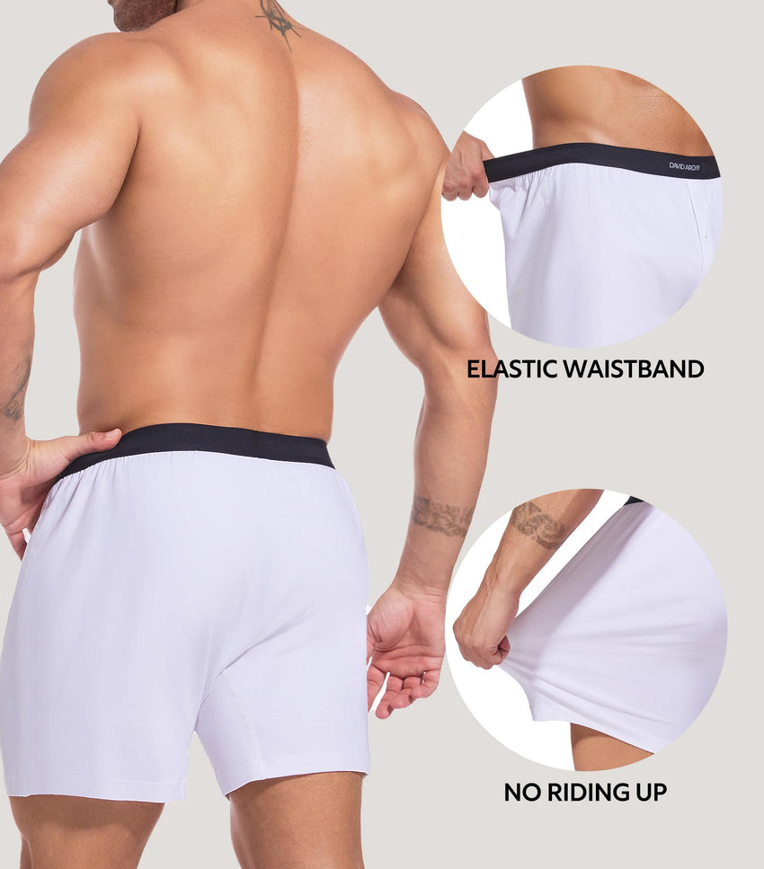 DAVID ARCHY Combed Cotton Boxers for Men Soft Underwear Mens Boxers Knit Boxer Shorts for Men Pack