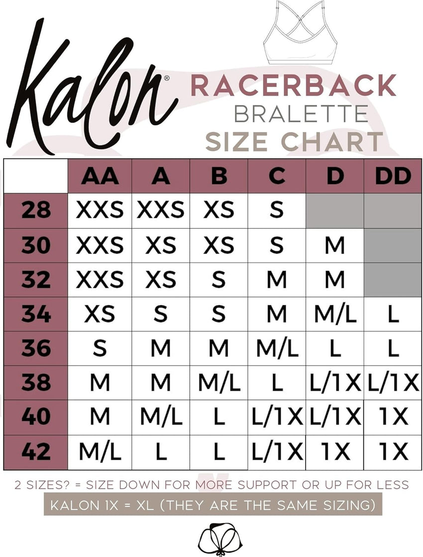 Kalon Women’s 4 Pack Racerback Sports Bralette Seamless Wireless Comfort Bra