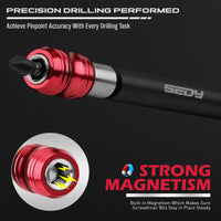 5-Piece 2", 4", 6", 12", 17" Extra Long Magnetic Screwdriver Bit Holders, 1/4 Inch Hex Shank Quick Release Extension Adapter, Durable CR-V Steel, Universal Fit for Impact Driver Bits