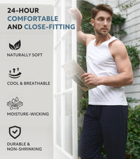 DAVID ARCHY Men's Undershirts Combed Cotton Tank Tops Soft Moisture-Wicking Shirt Breathable A-Shirt for Men 3 Pack