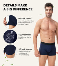 DAVID ARCHY Mens Underwear Rayon Made from Bamboo 7-Pack, Wicking-Moisture & Cool Boxer Briefs with Support Pouch