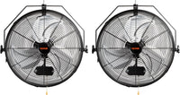 VEVOR Wall Mount Fan, 2 PCS 18 inch Waterproof, 3-speed High Velocity Max. 4000 CFM Industrial Wall Fan for Indoor, Commercial, Residential, Warehouse, Greenhouse, Workshop, Basement, Garage,Black