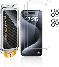 UNBREAKcable 2+2 Pack for iPhone 16 Pro Max Screen Protector & Lens Protector 【Military-Grade】【Easy Install】【Efficient Night Shot】9H+ Shatterproof Tempered Glass Film,Bubble-Free&Anti-Fingerprint ,Case Friendly-6.9 inch