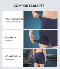 DAVID ARCHY Mens Underwear Cotton Boxer Briefs with Pouch Ultra Moisture Wicking Breathable Soft with Horizontal Fly 3 Pack