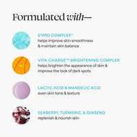 TULA Skin Care Bedtime - Bright Vita-Charge™ Overnight Brightening Treatment, Vitamin C & Niacinamide help Even Skin Tone & Texture, 1.7fl oz