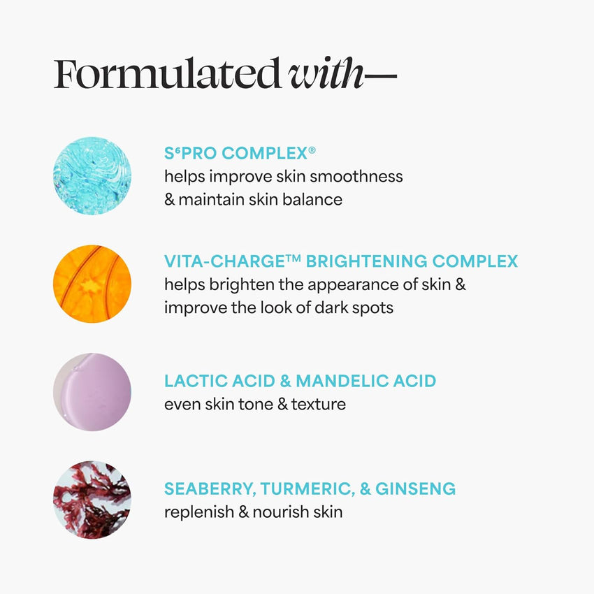 TULA Skin Care Bedtime - Bright Vita-Charge™ Overnight Brightening Treatment, Vitamin C & Niacinamide help Even Skin Tone & Texture, 1.7fl oz