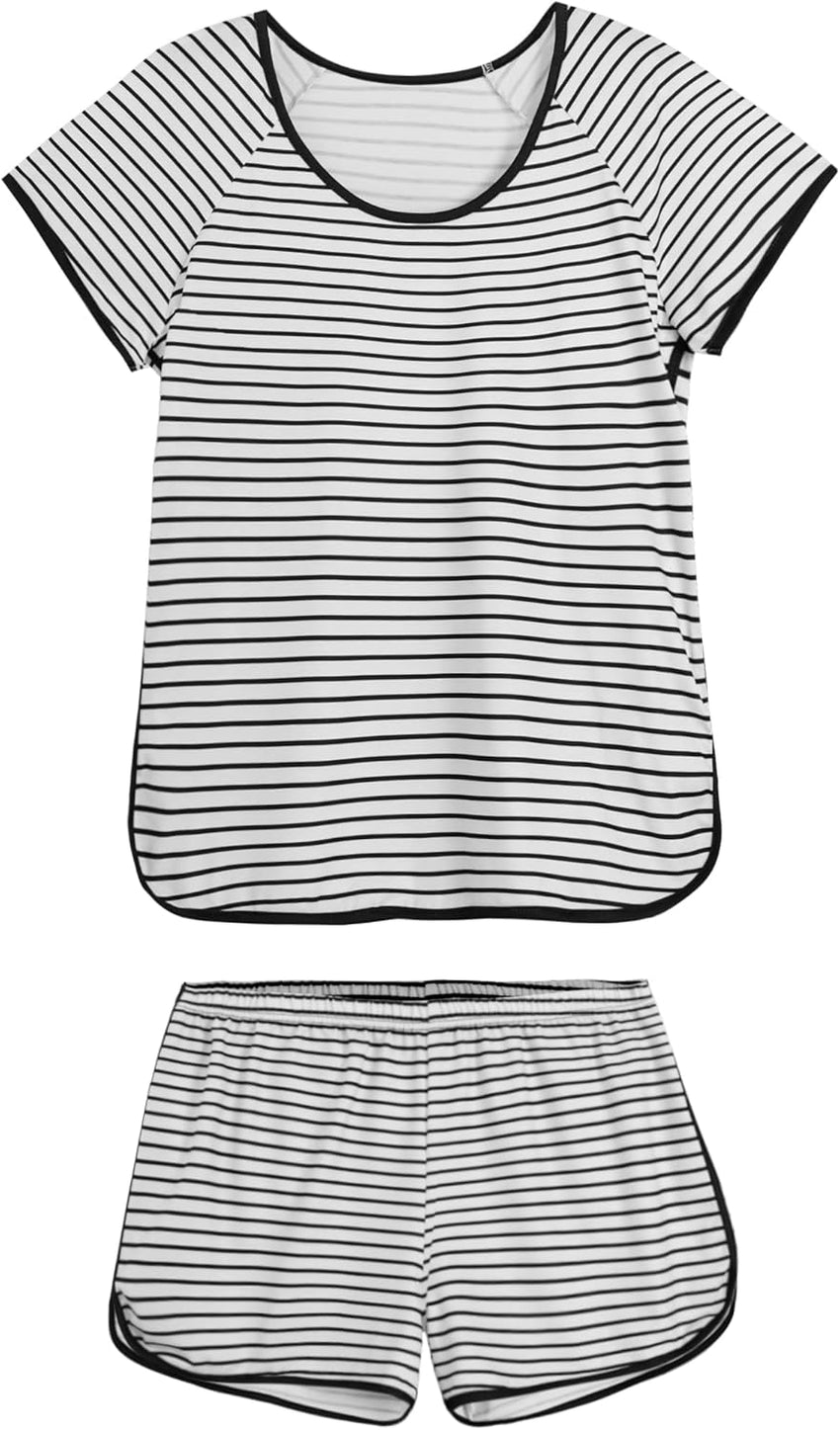 Hilinker Womens Sexy Pajama Set Ruched Lace Trim Cami and Shorts Summer Cute Pjs 2 Piece