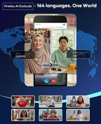 AI Translation Earbuds,Real time Translating Support Voice and Video Call,164 Languages Translator Earbuds with iOS & Android, Bluetooth Translation Headphones Device for Travel Business