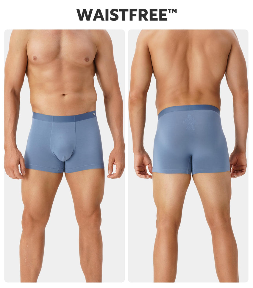 DAVID ARCHY Men's Underwear Trunks Modal Support Pouch Ultra Soft Breathable Seamless Underwear for Men 4 Pack