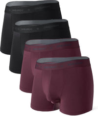 DAVID ARCHY Men's Underwear Ultra Soft Modal Dual Pouch Trunks Ball Pouch Bulge Enhancing Boxer Briefs for Men 3 or 4 Pack