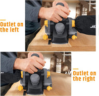 Jellas Electric Planer, 7.5-Amp 16500 Rpm Power Hand Planer, 3-1/4 Inch Cut Width, Dual-dust out System, Dual-handle Design, Blade Protector, 2 Reversible HSS Blades and 2 Carbon Brushes, EP01