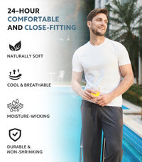 DAVID ARCHY Men's Undershirts Combed Cotton T-Shirt Soft Moisture-Wicking Undershirt Crew Neck or V Neck Tees 3 Pack