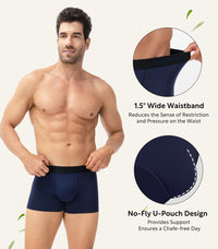 DAVID ARCHY Mens Underwear Rayon Made from Bamboo 7-Pack, Wicking-Moisture & Cool Boxer Briefs with Support Pouch