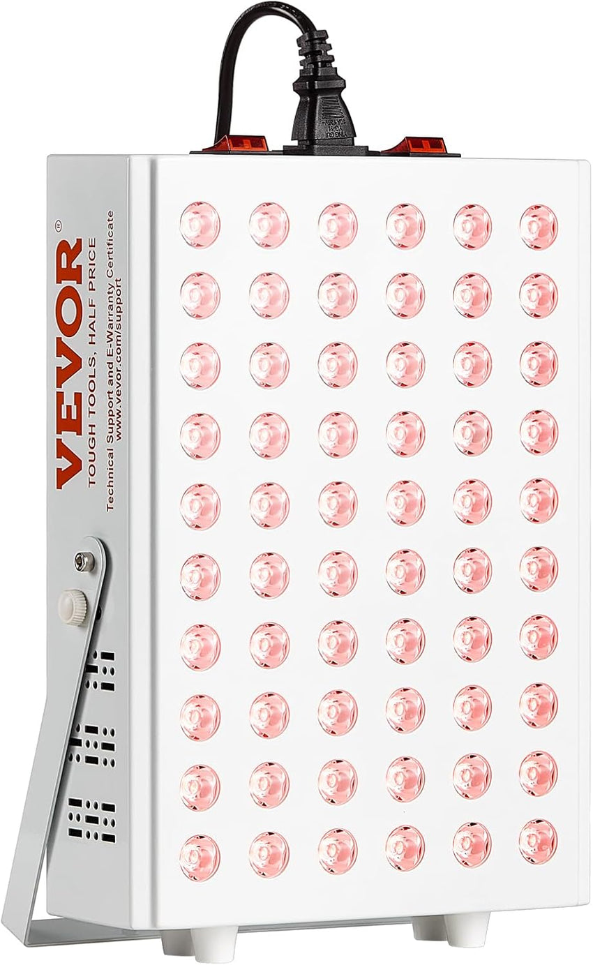 VEVOR Red Light Therapy for Body Face, 60 Dual-Chip LEDs, Red 660nm & Near Infrared 850nm Combo, High Power Red Light Therapy Panel for Recovery, Pain Relief, Wound Healing, Skin Health, 80W