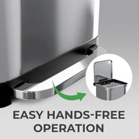 EconoHome 20 Gallon Stainless Steel Large Kitchen Trash Can with Foot Pedal, Soft Close Lid, and Trash Bag Retainer Rim