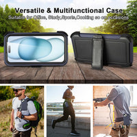 Shockproof Case for iPhone 16 Plus, Heavy Duty, Anti-Drop, 3 Layers, Grey with Belt Clip