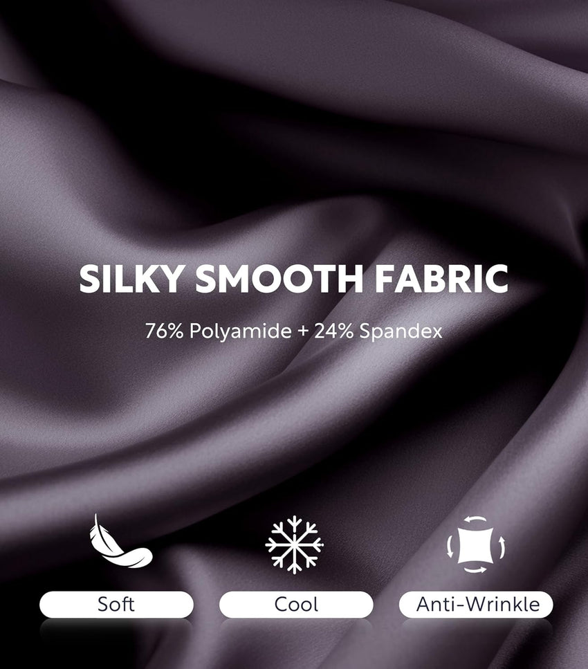 DAVID ARCHY Stretch Satin Boxers for Men, Silk Feeling Boxer Shorts, Breathable Loose Men's Underwear for Sleep 3 Pack