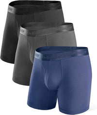 DAVID ARCHY Men's Underwear Ultra Soft Modal Support Pouch Trunks Moisture Wicking Boxer Briefs for Men Multipack