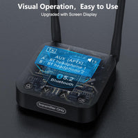 1Mii B06TX Bluetooth 5.2 Transmitter for TV to Wireless Headphone/Speaker, Bluetooth Adapter for TV w/Volume Control, AUX/RCA/Optical/Coaxial Audio Inputs, Plug n Play, aptX Low Latency & HD