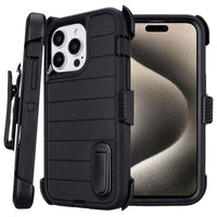 for Phone Case iPhone 15 Pro Max Case Black with Belt Clip Heavy Duty Holster for Shockproof Cases,3 Layers of Sturdy,Military Grade Defender Cover for iPhone 15 Pro Max Cases Black 6.7 Inch