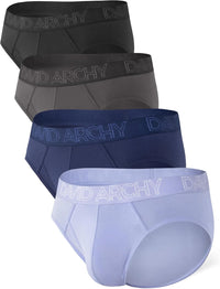 DAVID ARCHY Men's Underwear Briefs Rayon Made from Bamboo Wicking-Moisture Support Pouch Soft Underwear for Men 4 or 7 Pack