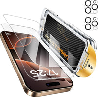 UNBREAKcable 2+2 Pack for iPhone 16 Pro Max Screen Protector & Lens Protector 【Military-Grade】【Easy Install】【Efficient Night Shot】9H+ Shatterproof Tempered Glass Film,Bubble-Free&Anti-Fingerprint ,Case Friendly-6.9 inch