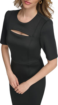 Calvin Klein Scuba Short Sheath Dress with Cutout Detail