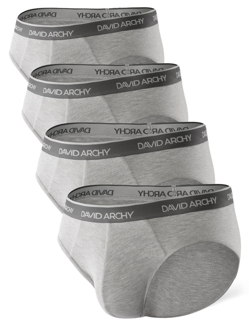 DAVID ARCHY Men's Underwear Briefs Rayon Made from Bamboo Wicking-Moisture Support Pouch Soft Underwear for Men 4 or 7 Pack