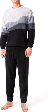 DAVID ARCHY Mens Pajamas Set Ultra-Soft Fleece Pajamas Warm Sleepwear Long Sleeve Lounge Set with Pockets