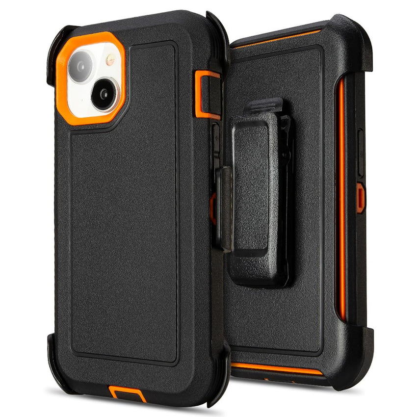 for Black iPhone 15 Case with Belt Clip, Shockproof Heavy Duty Rugged, 3 Layers of Sturdy,Anti-Drop, Military-Grade Defender Cover for iPhone 15 Case Black