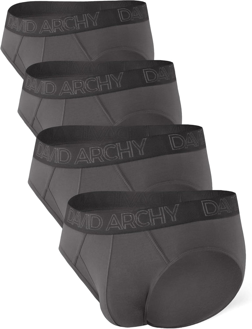 DAVID ARCHY Men's Underwear Briefs Rayon Made from Bamboo Wicking-Moisture Support Pouch Soft Underwear for Men 4 or 7 Pack