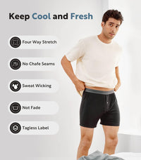 DAVID ARCHY Mens Underwear Bamboo Rayon Boxers for Men Breathable and Cool Men's Boxer Shorts with Button Fly 3 or 5 Pack