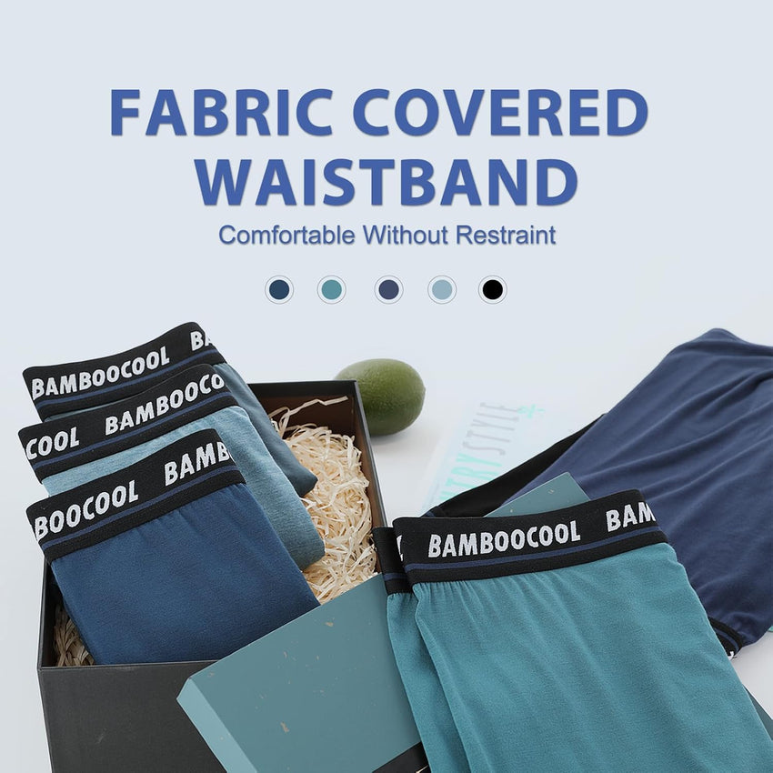 BAMBOO COOL Men's Long Boxer Briefs Performance Long Leg Sports Boxer Brief Underwear MultiPack