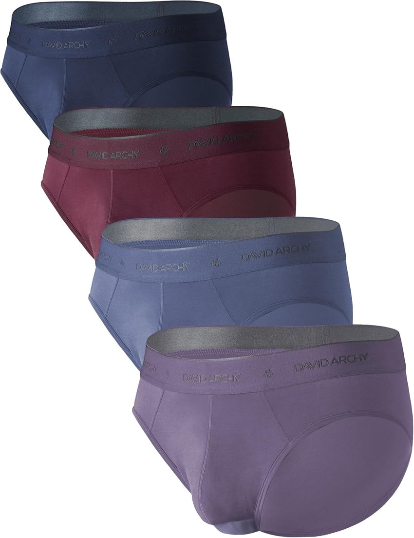 DAVID ARCHY Men's Underwear Ultra Soft Modal Dual Pouch Briefs Support Comfortable lightweight Briefs for Men 4 or 7 Pack