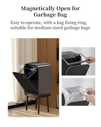 Motion Sensor Trash Can - Automatic Touchless 5.5 Gallon / 20L Garbage Bin with Lid, Quiet Auto Open/Close Office/Bedroom Trash Can for Living Room (Grey)