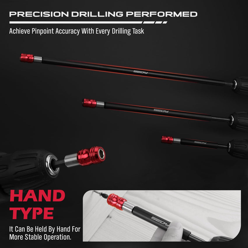 5-Piece 2", 4", 6", 12", 17" Extra Long Magnetic Screwdriver Bit Holders, 1/4 Inch Hex Shank Quick Release Extension Adapter, Durable CR-V Steel, Universal Fit for Impact Driver Bits