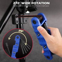 SEDY 32-Piece Hex Key Wrench Set, Metric and SAE Allen Wrenches (0.028-3/8 inch, 0.7-10 mm) L Shape Allen Keys, Chrome Vanadium Steelwith 2x Extension Handle