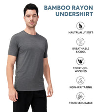 DAVID ARCHY Men's Undershirt Bamboo Rayon Moisture-Wicking Crewneck T-Shirts Stretch Tees for Men, 3 or 5 Pack