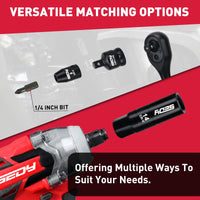 29-Piece 1/2" Drive Impact Socket Set, SAE (3/8 to 1 inch) and Metric (10-24mm) Sizes with Extension Bars Standard Deep Socket Set CR-V Material High Durability Impact Wrench