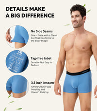 DAVID ARCHY Mens Underwear Rayon Made from Bamboo 7-Pack, Wicking-Moisture & Cool Boxer Briefs with Support Pouch