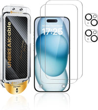 UNBREAKcable 2+2 Pack for iPhone 16 Pro Max Screen Protector & Lens Protector 【Military-Grade】【Easy Install】【Efficient Night Shot】9H+ Shatterproof Tempered Glass Film,Bubble-Free&Anti-Fingerprint ,Case Friendly-6.9 inch