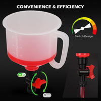 22-Piece No-Spill Coolant Filling Funnel Kit and Siphon Hose Pump, Radiator Coolant Filling Spill-Proof Funnel Kit with Adapters, Extensions, PVC Hose, Engine Oil Funnels, Towel for Universal Vehicle
