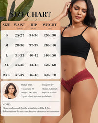 LEVAO Womens Underwear Cotton Cheeky Bikini Panties for Women Lace Stretch Hipster Ladies Briefs Multipack S-XXL