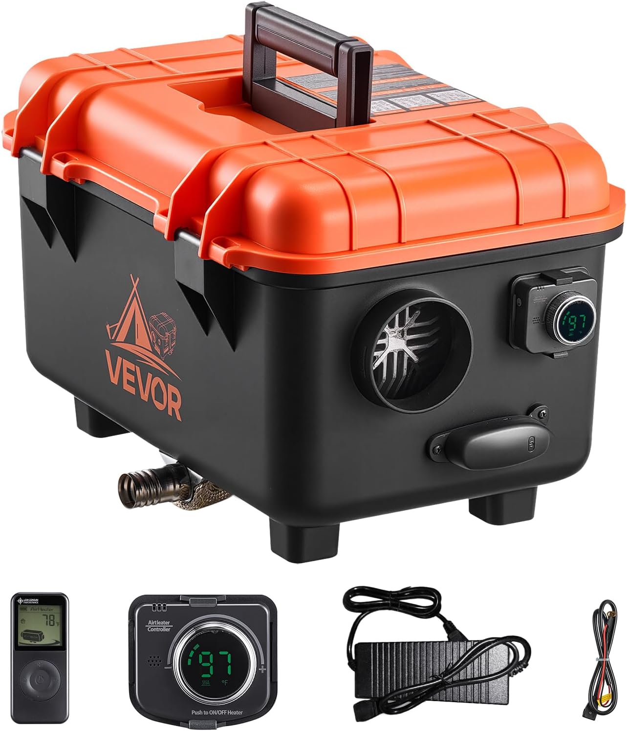 VEVOR Diesel Heater, 8KW, DC 12V/24V, All in One Portable Diesel Air Heater with Remote Control and LCD Display, Fast Heating Low Noise, 1.3 Gal Fuel Tank for Vehicles, RVs, Vans, Tractors and Trucks